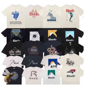 メンズTシャツデザイナーシャツサマーメンズシャツメンレター用のrhudeシャツポロシャツ刺繍Tシャツ