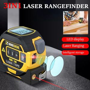 Bandåtgärder 3 i 1 laserbandmätningsmätare Infraröd högprecision Intelligent elektronisk linjal 40/60m Laserband Byggnad Mätare 231207