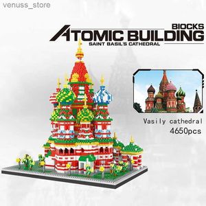Blocks diamond blocks NO Compatible Architecture sets Vasily cathedral Micro Mini bricks Model building Kits Kids Toys City R231208