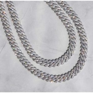 18mm 22inch Custom Size Chain Link Fencing d Moissanite S925 Silver Cuabn Chain for Men Cuban Link Chain