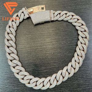 Custom Big Necklace Chain 20mm 26mm 925 Sliver Rose Gold Plated Vvs Moissanite Miami Cuban Liink Chain Hip-hop Necklace for Me