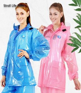 Tuta impermeabile per moto Cappotto antipioggia impermeabile Donna Trasparente Batteria per auto elettrica da equitazione Tuta in plastica rosa Capa De Chuva Gift19145096