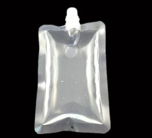 Partihandel 1000pcs 250 500 ml Stand Up Plastic Drink Packaging Bag Spout Pouch For Beverage Liquid Juice Milk Coffee Bags ZZ