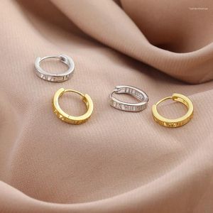 Hoop Earrings Tiny For Women Korean Hollow Out Light Gold Color Girls' Gift Piercing Jewelry Cute Wholesale KAE092