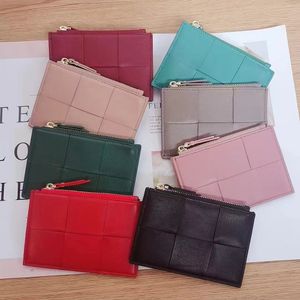 Großhandel echtes Leder Kartenhalter Mini Frau Brieftaschen Mode Geldbörse kurze Brieftasche berühmte Tasche