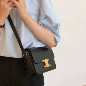 Legal Copy Deisgner Celinss Bags Online-Shop Hong Kong Triumphal Arch echtes Leder vielseitige Umhängetasche 2023 neue Damen Casual Schulter Highend Tofu Small Square