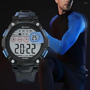 Wristwatches Men Digital Watch Waterproof LED Night Light Date Week Calendar Display Adjustable Strap Shockproof Student Sport