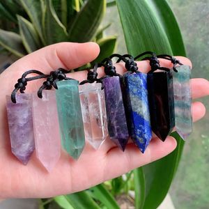 Hänge halsband stor kula pendel natursten hänge halsband amulet amethysts fluorit lapis obsidian rosa kvarts kristall halsband läkning 231207