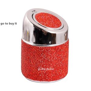 Luxury Crystal Rhinestones Car AshTray Cup Holder Metal Bling Bling Auto Ashtrayes for Women Portable Car Interior Accessoarer 13