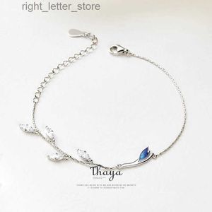 Corrente thaya estilo chinês contas pulseiras 925 prata esterlina azul guindaste pulseiras para meninas elegante jóias especiais yq231208