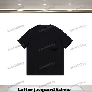 Xinxinbuy Men Designer Tee TシャツレターJACQUARD FABRIEショートスリーブコットン女性ブラックホワイトブルーグレーレッドXS-2XL