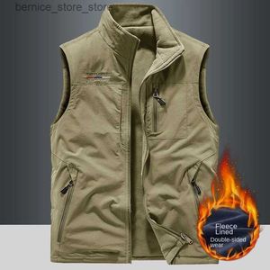 Coletes masculinos ao ar livre gilet homens casual colete aquecido homem plus size corpo mais quente caminhadas roupas de luxo moda térmica masculina aquecimento casaco de inverno q231208