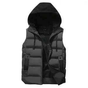 Gilet da uomo Autunno Inverno Abbigliamento in cotone Tinta unita Casual Con cappuccio Cross-Border Leisure Slim Fit Cappotto impermeabile antivento B60