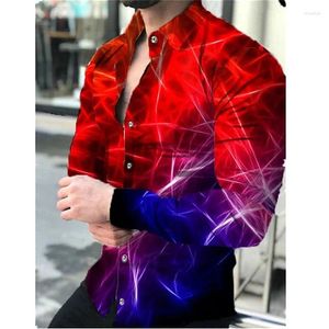 Camicie casual da uomo manica lunga hawaiana dorata da uomo moda bavero bluse abbigliamento camicetta cubana monopetto