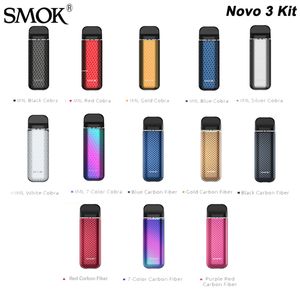 1.7mlのsmok novo 3キット800mahバッテリー1.7ml novo 3 mesh 0.8ohmポッドカートリッジLEDインジケーターvs novo 2 e-キャリットアチュースティック