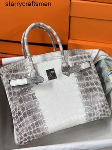 Himalaya Crocodile Handbag Tote Bags Imported Firstclass Himalayan White Crocodile Skin Womens Bag Genuine Leather European and American Bag HBOS