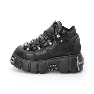 Boots Punk Style Women Shoes Lace-up heel height 6CM Platform Shoes Woman Gothic Ankle Rock Boots Metal Decor Woman Sneakers 231207