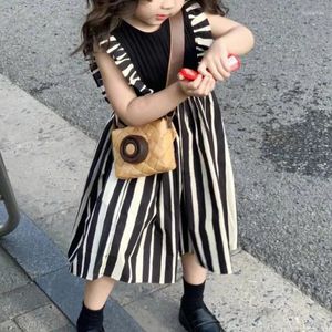 Abiti da ragazza Estate Abito in pizzo a righe nere Zebra Lolita Bambina per bambini Casual Midi Bambini per adolescenti Vestito da principessa per feste