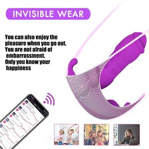 Invisible Sexual Adult Sex Toy Wireless Remote Control Wearable Thrusting Dildo Vibrating Panty Vibrator for Women Female 230927