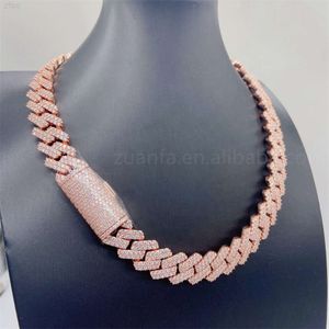 Großhandelspreis Rechteck Sperre VVS Moissanit Diamond Cuban Link Chain ECED Out Chocker Männer