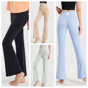 Lu-1841 Large Size Bell-bottom Pants Yoga Women Micro Small Man Movement High Waist Lift Hip Lean Fitness Leisure Dance Broad Leg Summer