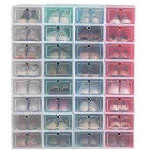 6PCSSet Shoe Box Shoe Cabinet Multifunktionell förtjockad och vänd sko mottagningsbox Transparent låda förvaringsskåp DLH2864075775