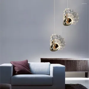 Pendant Lamps European American Light Luxury Chandeliers Creative Peacock Lamp Bedroom Bedside Living Room Restaurant Aisle LED Fixtures