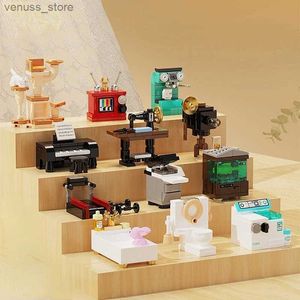 كتل الأجهزة المنزلية لبنات البناء المصغرة نموذج المنزل الداخلي DIY Toys Street View View Bricks Eduals Toys for Boys Girls Gifts R231208