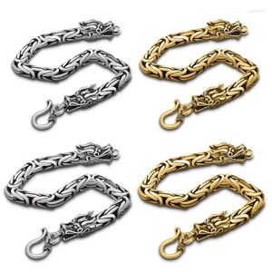 Charmarmband y4qe drakar benarmband kinesiska 12 zodiakar tecken handchain handgjorda dubbla drakhuvud armband stiligt år gåva