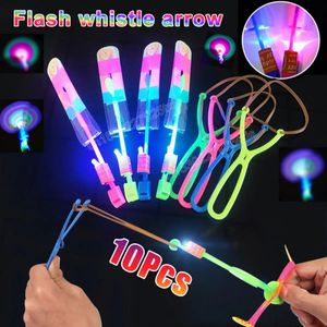 LED Gloves 1510pcs Amazing Light Toy Rocket Helicopter Flying Toys Party Fun Gift Rubber Band Lunch for Kids 231207