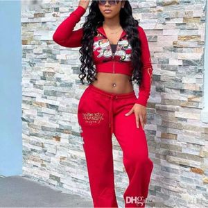 Camicia e pantaloni da donna Tracksuitstop Set da due pezzi Designer 2023 Nuova stampa casual da strada dell'abbigliamento del migliore amico in più colori