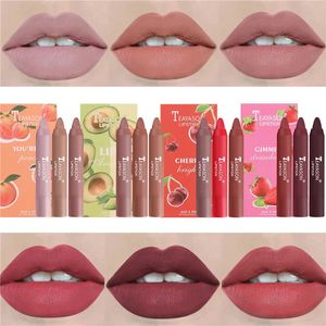 Läppstift 3PCSSet Velvet Matte Lipsticks Set långvarig vattentät sexig röd naken läppstift Tint Pen Natural Makeup Beauty Cosmetic 231208