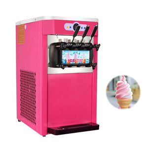 Macchina automatica per gelato soft Desktop Sistema operativo inglese intelligente Distributore automatico di gelato con cono dolce in acciaio inossidabile