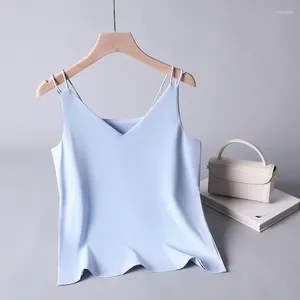 Women's Blouses Blouse Women Corset Top Backless Tank Tops Satin Slim V-neck Sexy Camisole Solid Comfortable Female Clothing Ladies