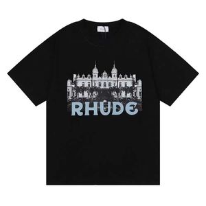 メンズTシャツ購入デザイナーRHUDEメンズTシャツ販売2023夏のシャツレターポロス刺繍Tシャツ服服短袖TシャツTEES EU S-XL Luxury