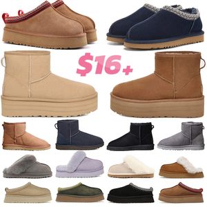 Ugg Ugglis Slippers Uggsboot Ug Ugh Uggz Tasman Slippers Diseñadora botas Tazz Designer Slides Women Platform Fluffy【code ：L】Ultra Mini Sneaker Woman Bottega Snow Winter Booties