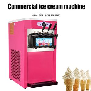 Soft Ice Cream Maker Machine Stainless Steel Mini Desktop With LCD Panel Small Ice Cream Making Machine