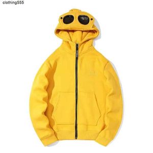 Men's Jackets 2023 Autumn and Winter New Hoodies Jacket Women's Couple's Round Lens Zipper Hooded Sweater Top Cp Italy Fashion Jackets1shv