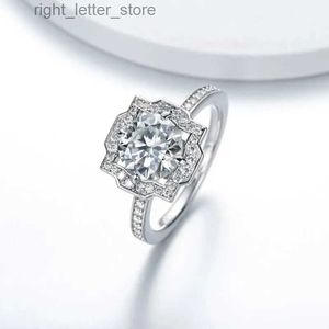 With Side Stones DEZO Total 2.5ct All Moissanite Engagement Rings For Women Anniversary Solid 925 Silver Round Cut VVS D Color GRA Certificate YQ231209