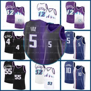 2023 2024 De'Aaron Fox Sacramentos Rei Basquete Jerseys Domantas Sabonis Chris Jason Webber Williams Retro Black Jerseys John Karl Stockton Malone