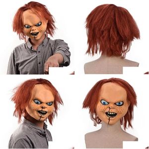 Partymasken Chucky-Maske Kinderspielkostümmasken Geistermasken Horrorgesicht Latex Mascarilla Halloween Devil Killer Doll Helm 220817 Dhkl0