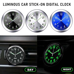 Neue In-Car Mini Leuchtende Auto Uhr Autos Interne Stick-On Uhr Mechanik Quarz Uhren Auto Ornament 40mm 43mm Digital Uhr