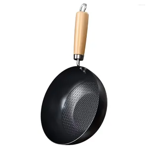 Pentole Wok Pentola da cucina Piccolo lavoro su wok in ferro non rivestito per piastre elettriche