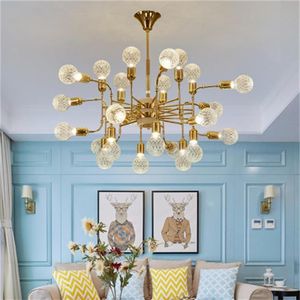 Nordic minimalist crystal glass ball chandelier living room restaurant clothing store pendant lamps personality creative chandelie2623