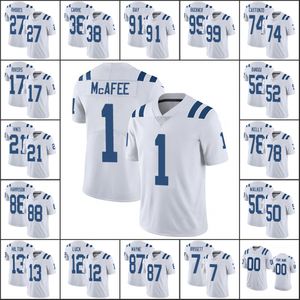 Indianapoliscoltsmen #1 Pat Mcafee 12 Andrew Luck 7 Jacoby Brissett 13 T.Y. Hilton Custom Women Youth Football Jersey