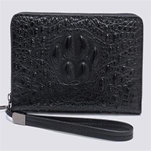 NOWOŚĆ MĘŻCZYZN DŁUGO PIELONEGO PRAWDZIWE KROKODIL CROCODIL Hard Shell o długości 20 cm Business Casual Cluth Portfel