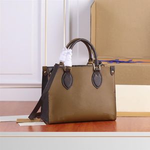 리버스 onthego pm 핸드백 여성 갈색 가방 두 측면 색상 디자이너 지갑 핸들 25cm273p