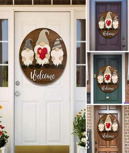 Decorative Flowers Wreaths 1 Pcs Gnome Interchangeable Farmhouse Front Door Welcome Sign Hanger With Accessories For Garden Tool8114861