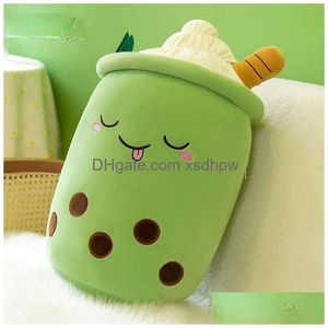 Stuffed Plush Animals Real-Life Bubble Tea Cup Plushes For Baby Cartoon Boba Doll Nt Fruit Toy Milk Pillow Stberry Drop Delivery T Dhk78