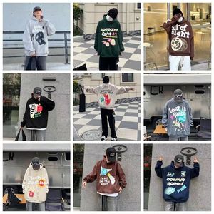 23SS trasig planet hoodie grafisk tee designer hoodie tryckt mens y2k hoody 3d skum graffiti brev hip hop hajuku tröjor tröjor